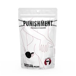 Punishment - Bunny Tail Silicone Anal Plug - Black bigger version